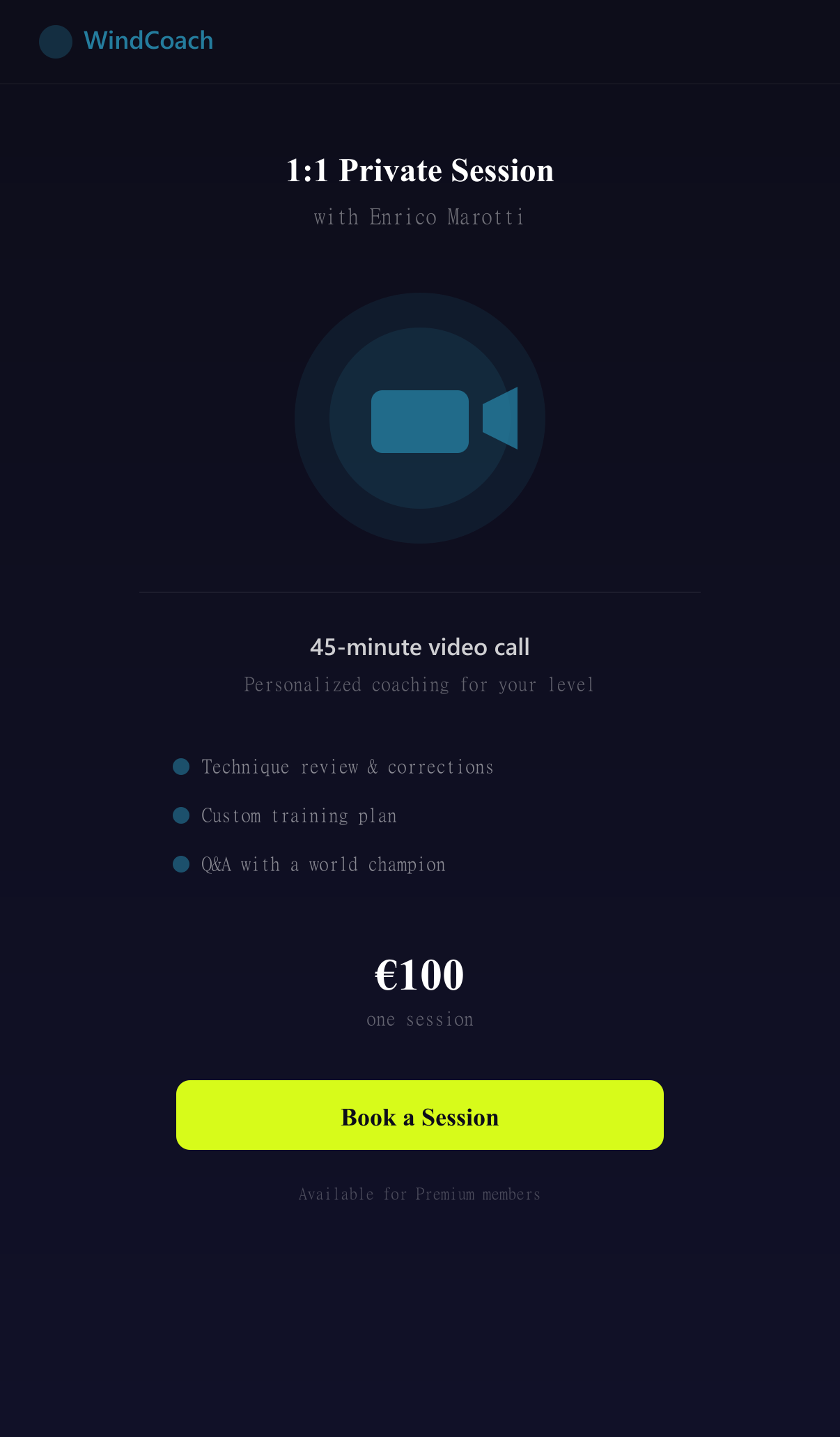 1:1 Private Sessions